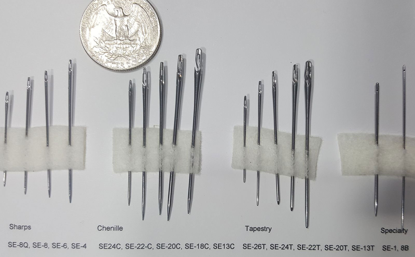 Plain Nickel needles for cross stitch 4 x size 16 