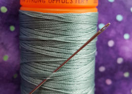 Upholstery thread with a Spiral Eye Needle