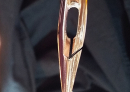 spiral eye machine needle close up